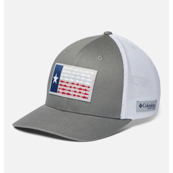 Columbia PFG Mesh Fish Flag Ball -Texas, Gorras Titanium Blancos Para Hombre | 871963-KNL